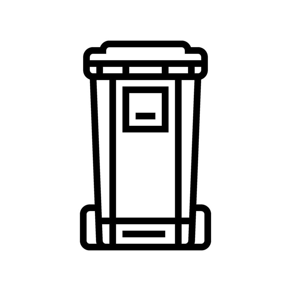 green bin waste sorting line icon illustration vector