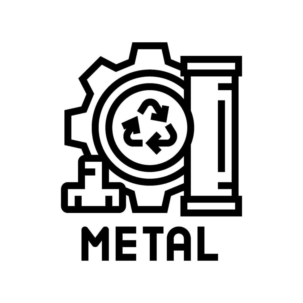 metal recycling waste sorting line icon illustration vector