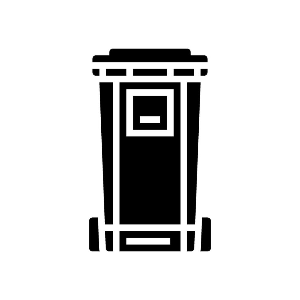 green bin waste sorting glyph icon illustration vector