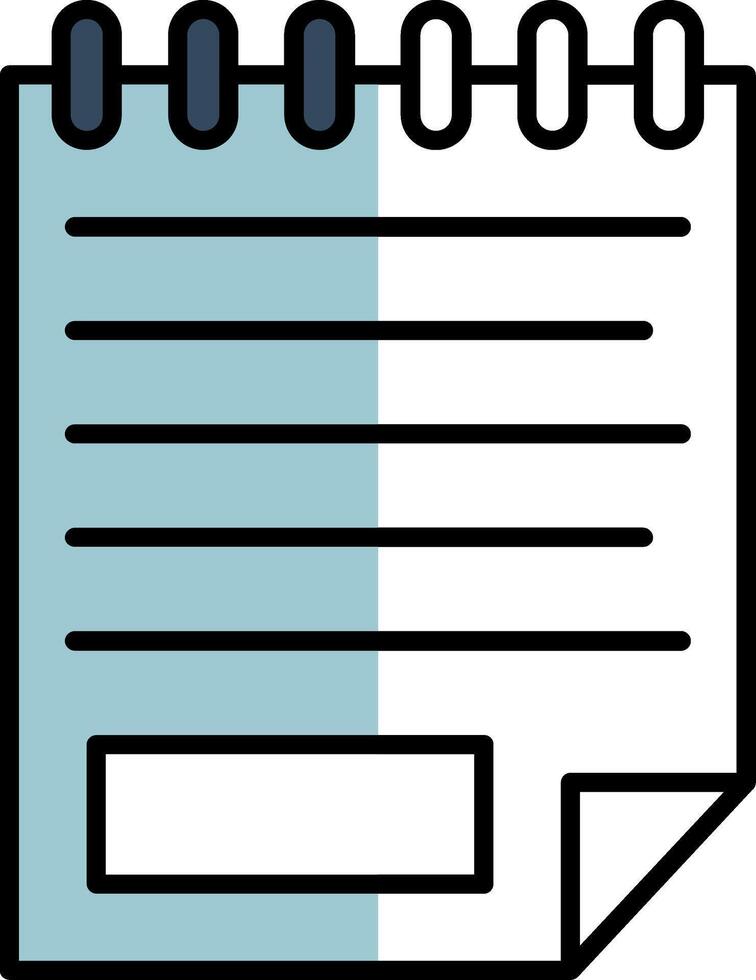 Note Filled Half Cut Icon vector