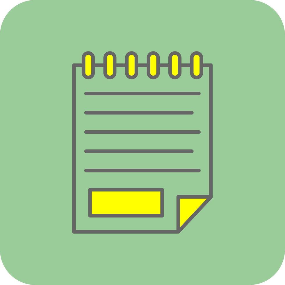Note Filled Yellow Icon vector