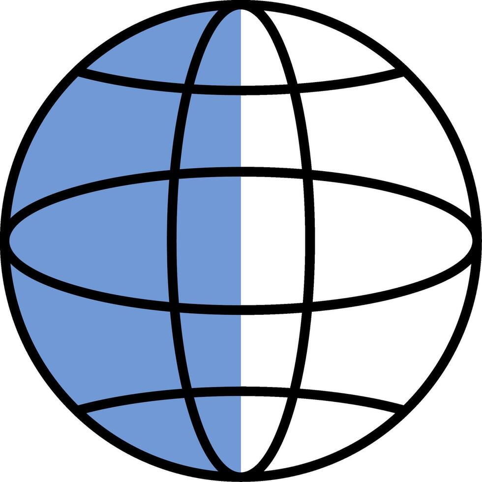 Global Filled Half Cut Icon vector