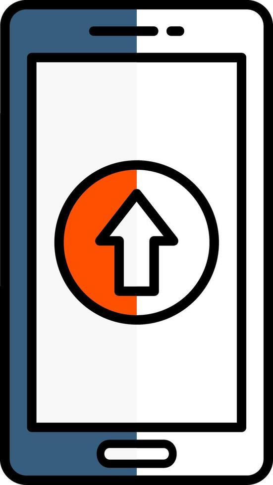 Upload Filled Half Cut Icon vector