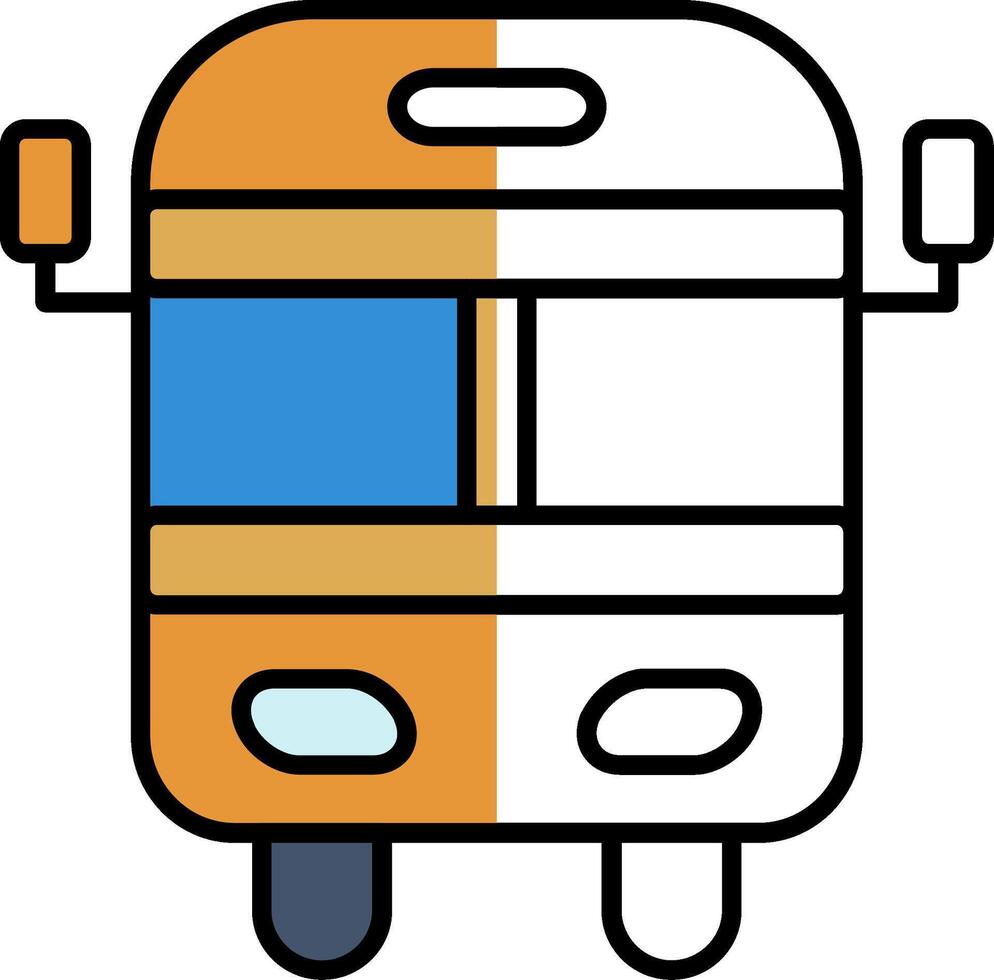 School Bus Filled Half Cut Icon vector