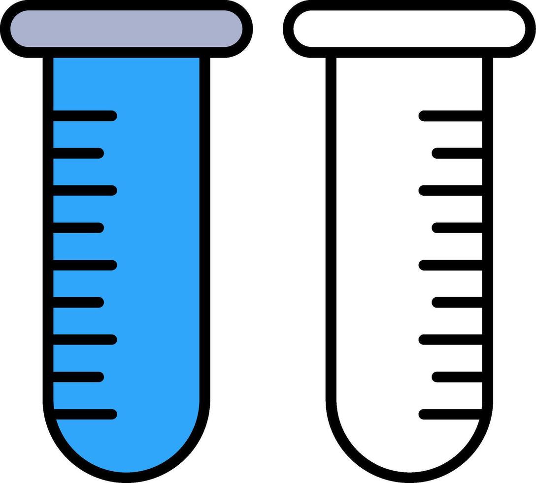 Test Tube Filled Half Cut Icon vector