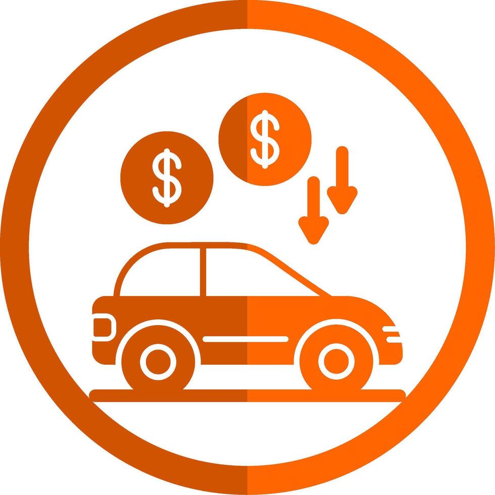 Car Loan Glyph Orange Circle Icon vector