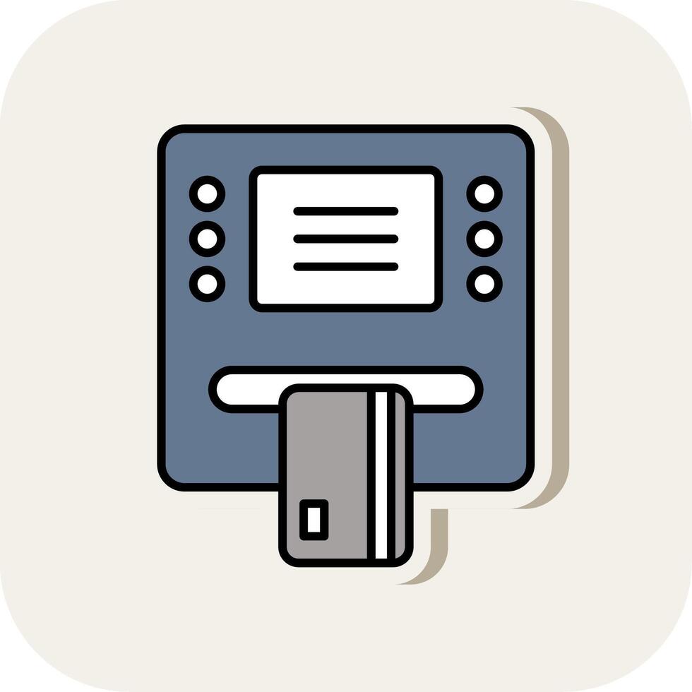 Atm Line Filled White Shadow Icon vector