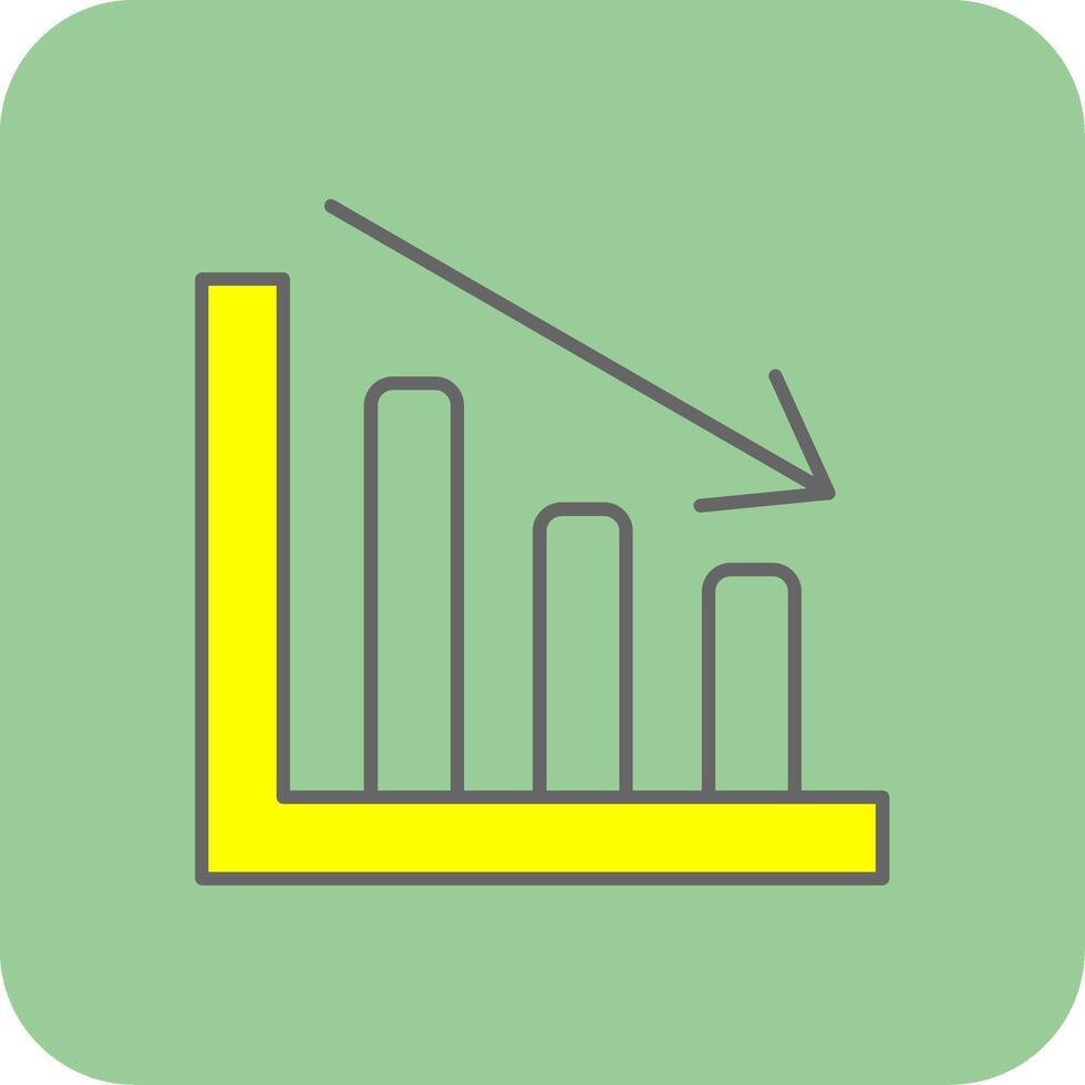 Line chart Filled Yellow Icon vector