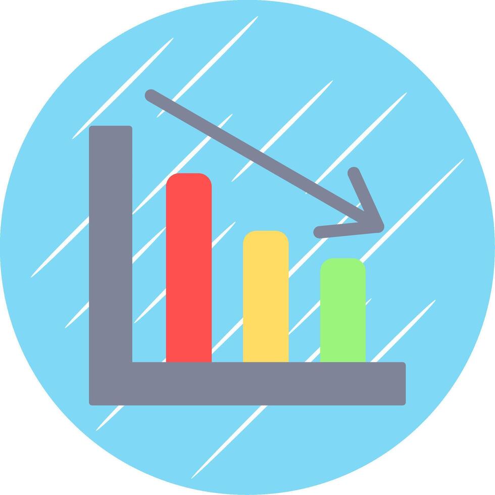 Line chart Flat Blue Circle Icon vector