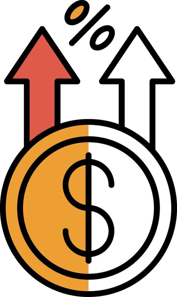 Profit Filled Half Cut Icon vector