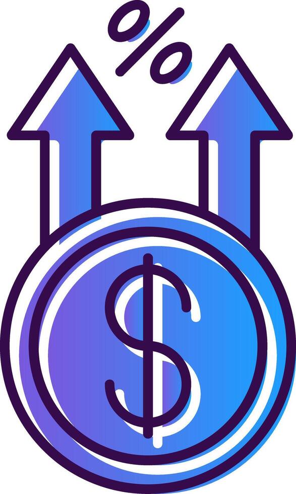 Profit Gradient Filled Icon vector