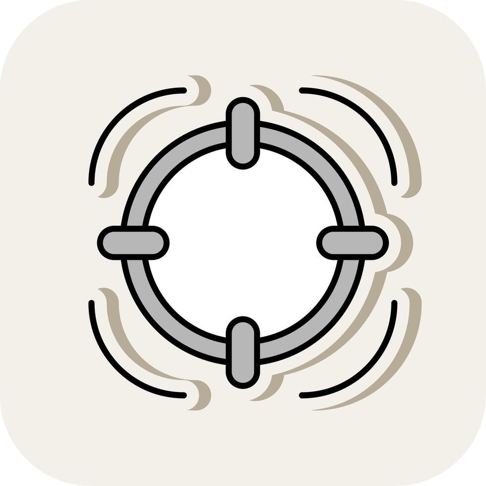 Target Line Filled White Shadow Icon vector