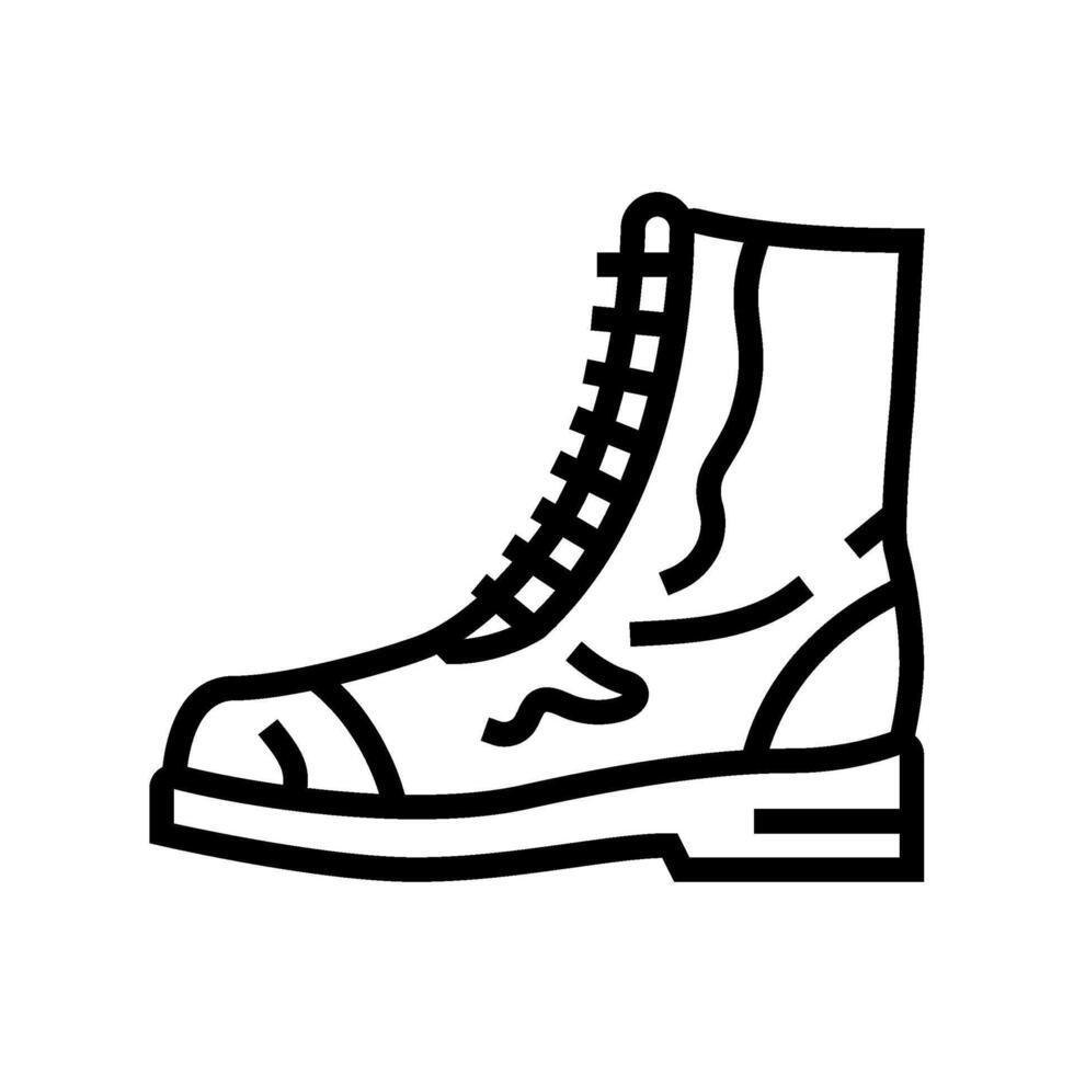 combat boot vintage fashion line icon illustration vector