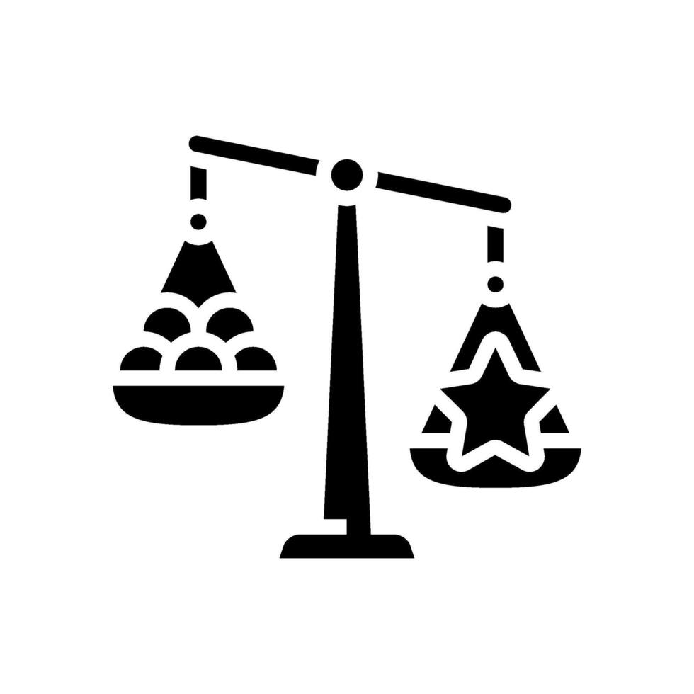 quality over quantity minimalism glyph icon illustration vector