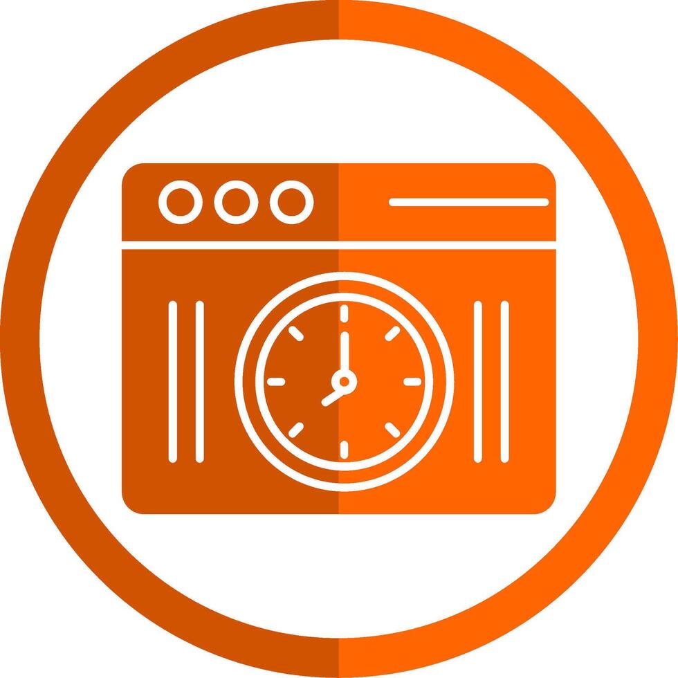 reloj glifo naranja circulo icono vector