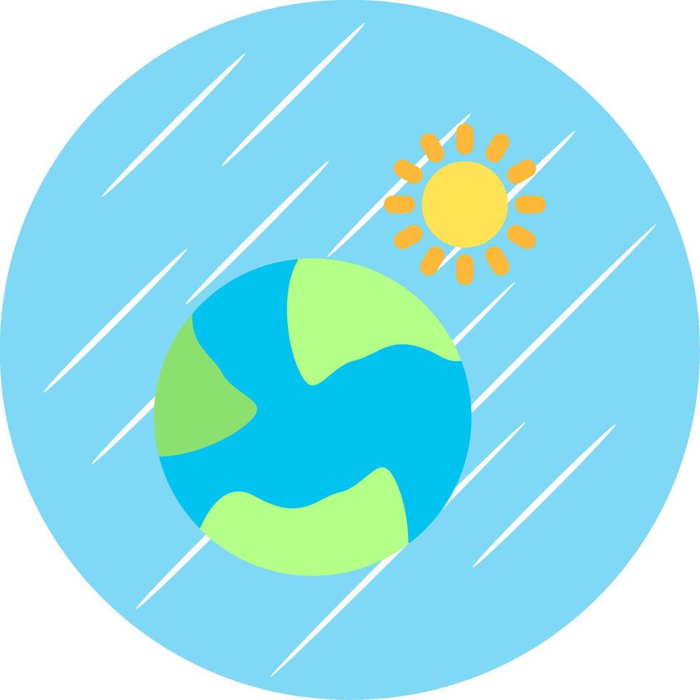 Earth Flat Blue Circle Icon vector