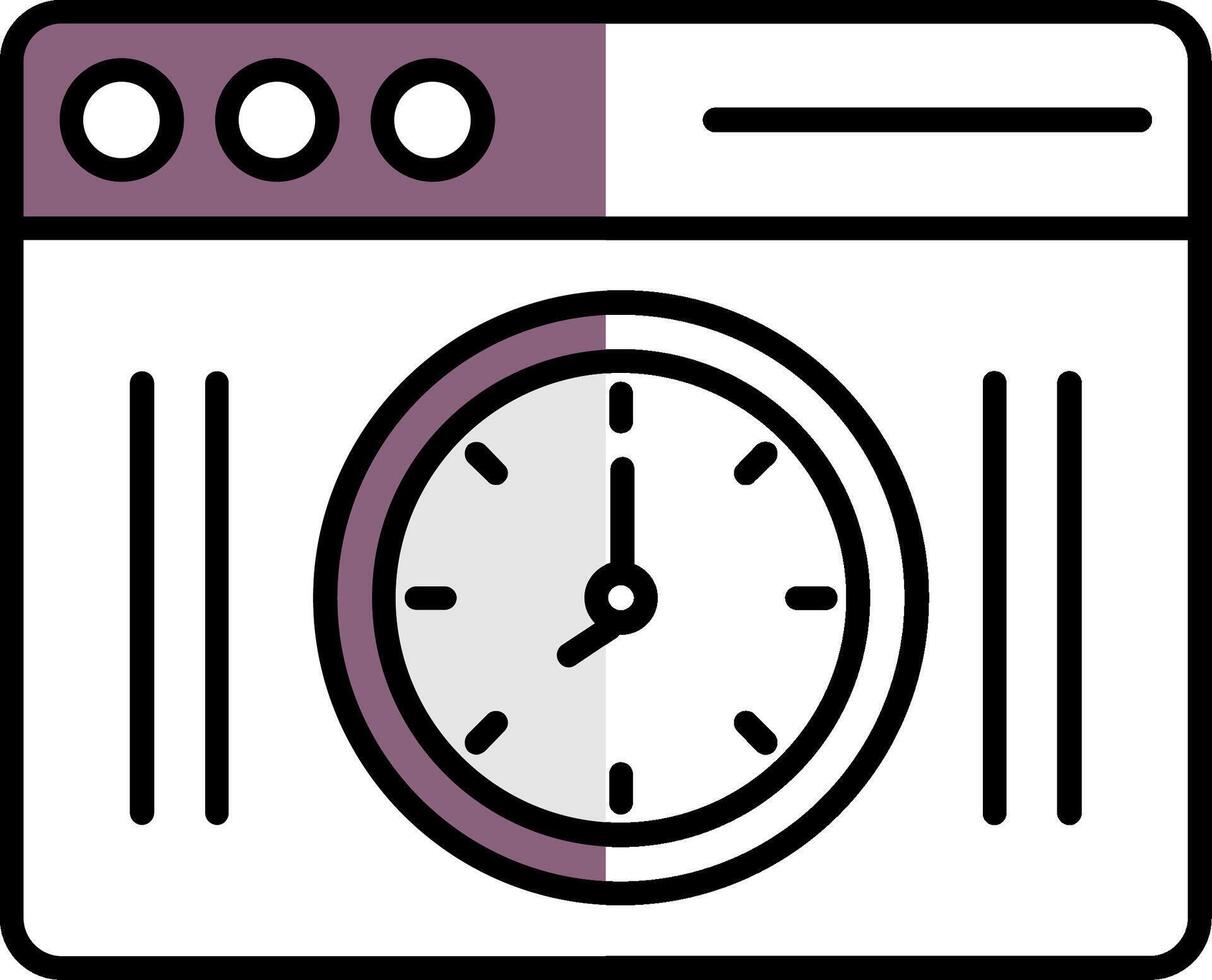 Clock Filled Half Cut Icon vector
