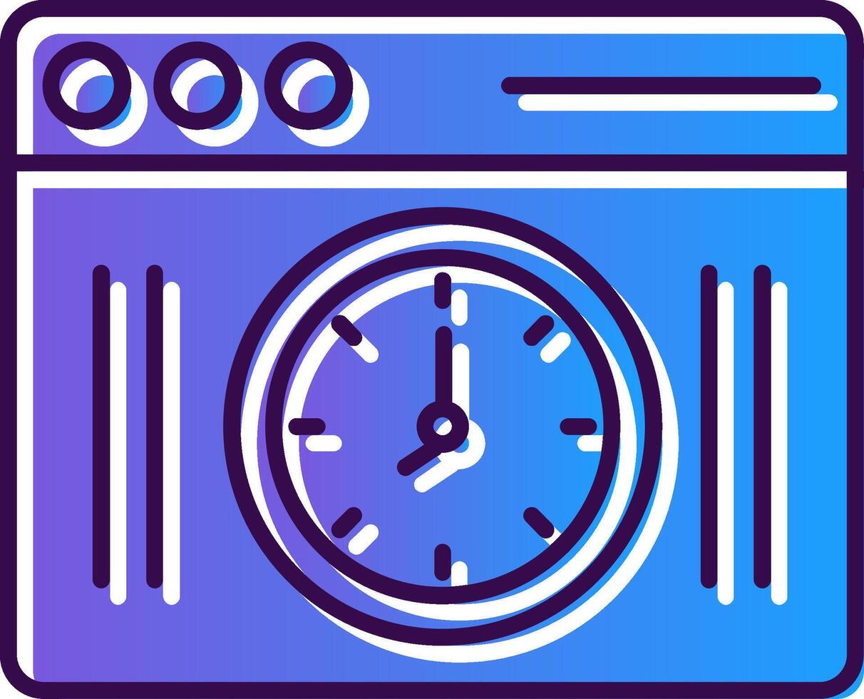 reloj degradado lleno icono vector