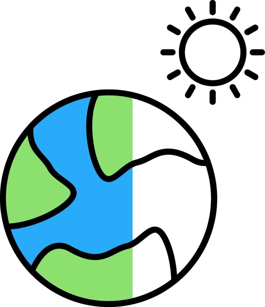 Earth Filled Half Cut Icon vector