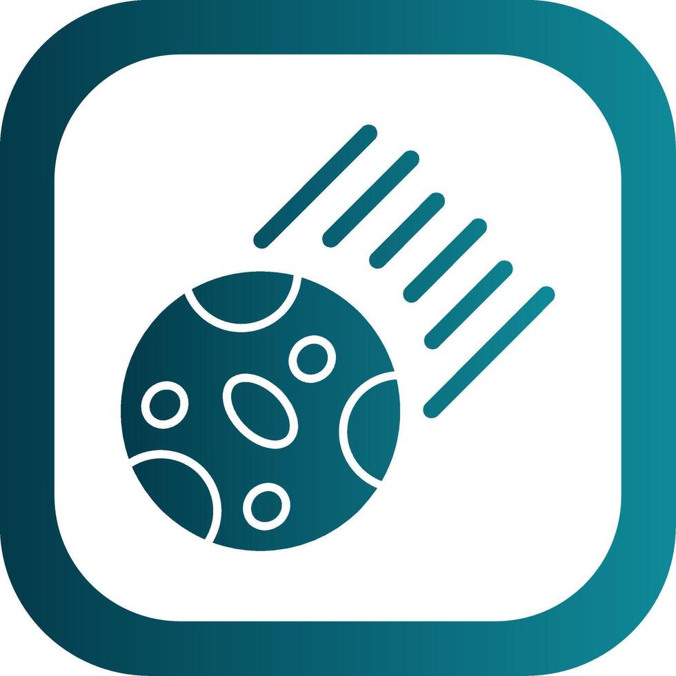 Asteroid Glyph Gradient Round Corner Icon vector