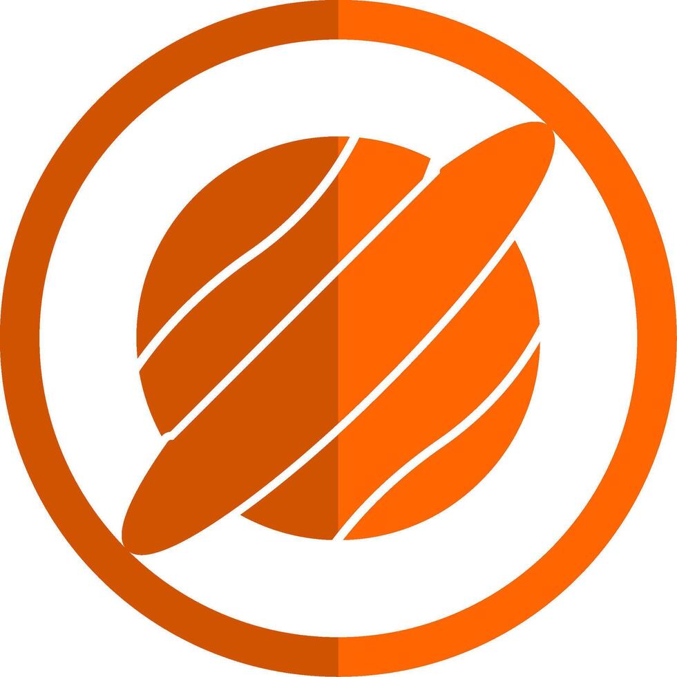 Planet Glyph Orange Circle Icon vector