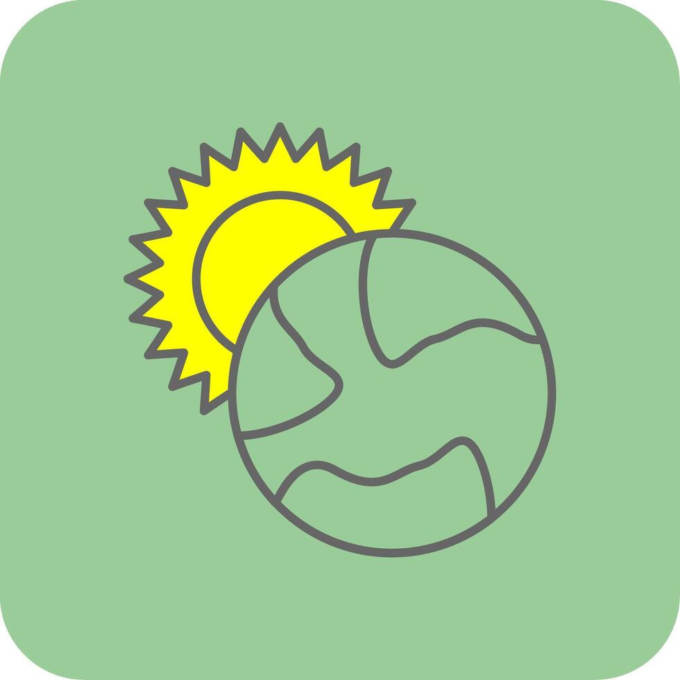 Eclipse Filled Yellow Icon vector