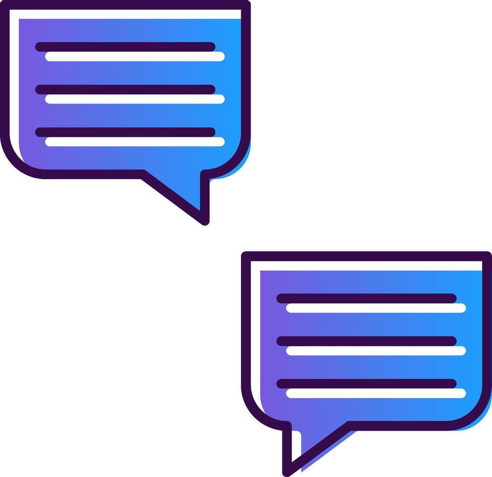 Chat Bubble Gradient Filled Icon vector