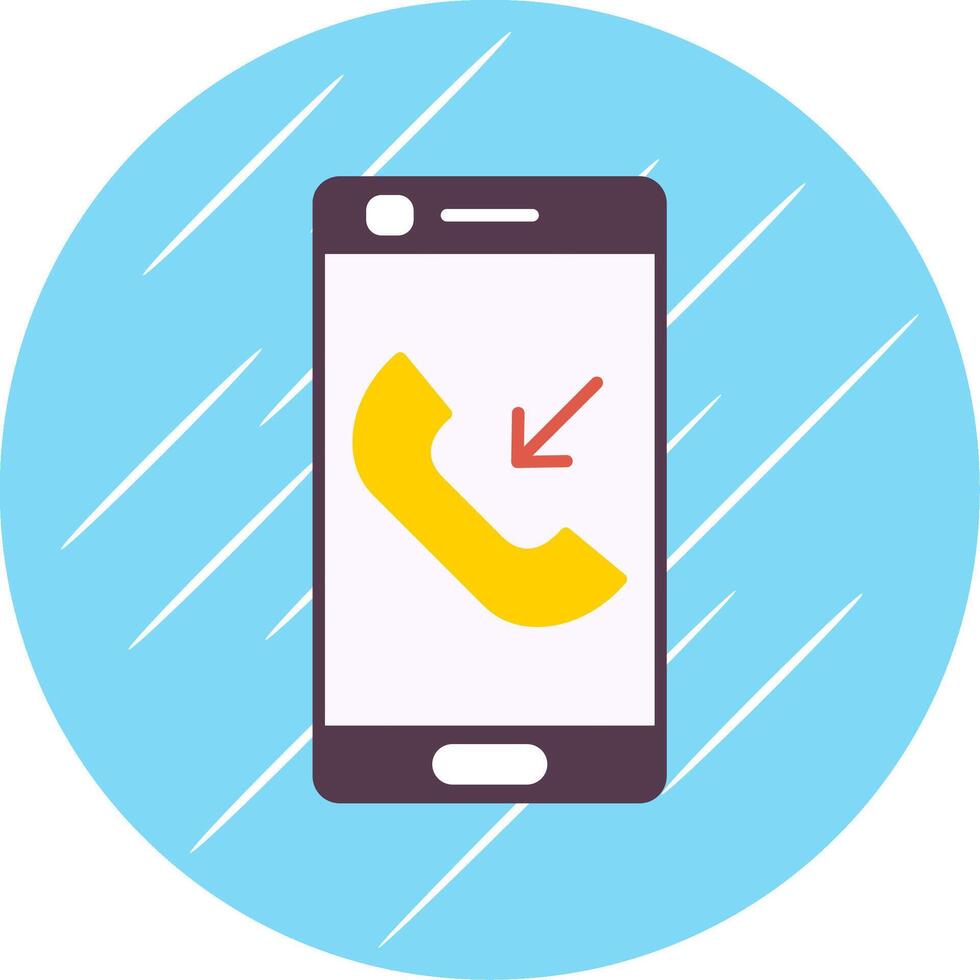 Incoming Call Flat Blue Circle Icon vector