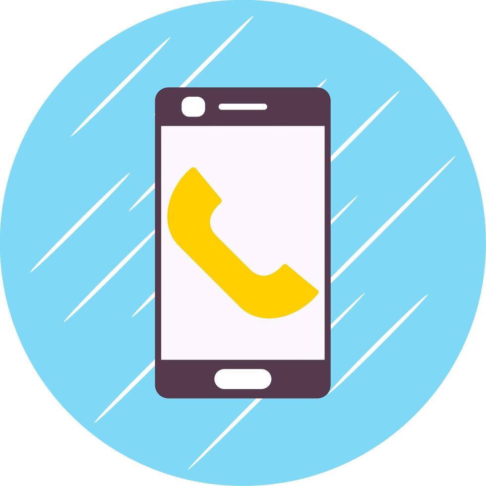 Phone Flat Blue Circle Icon vector