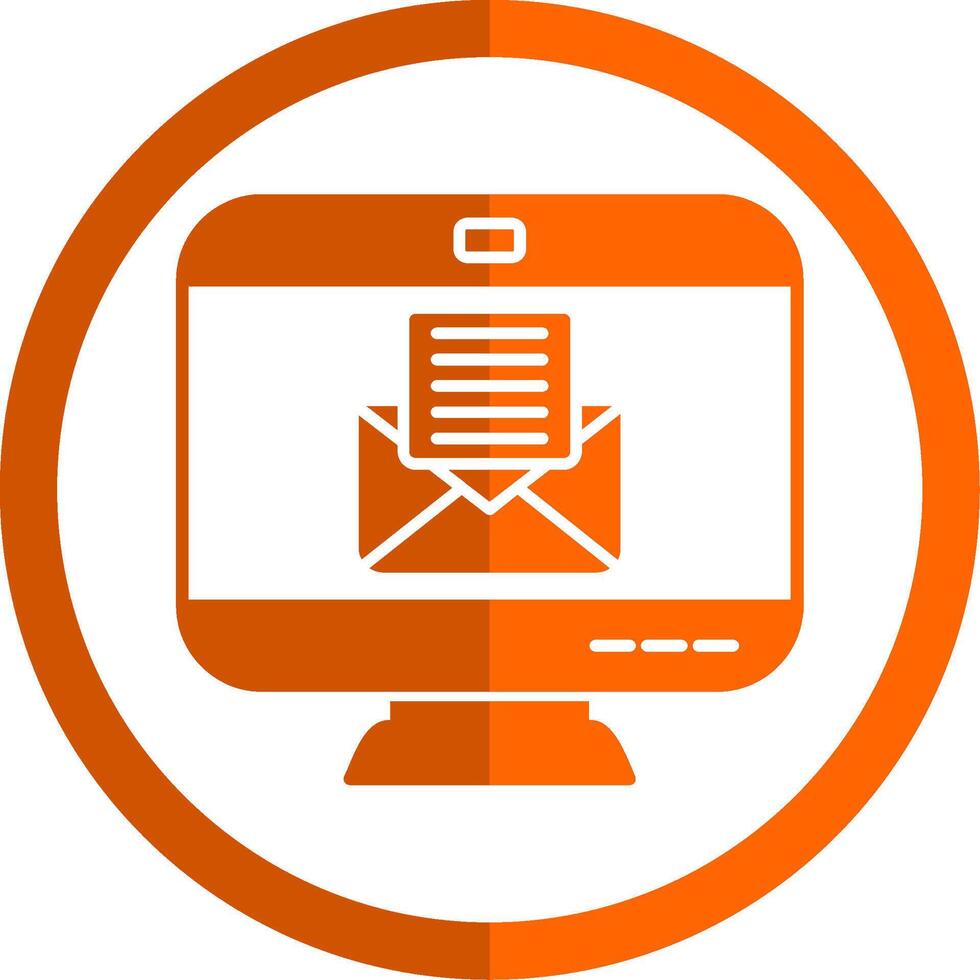 Envelope Glyph Orange Circle Icon vector