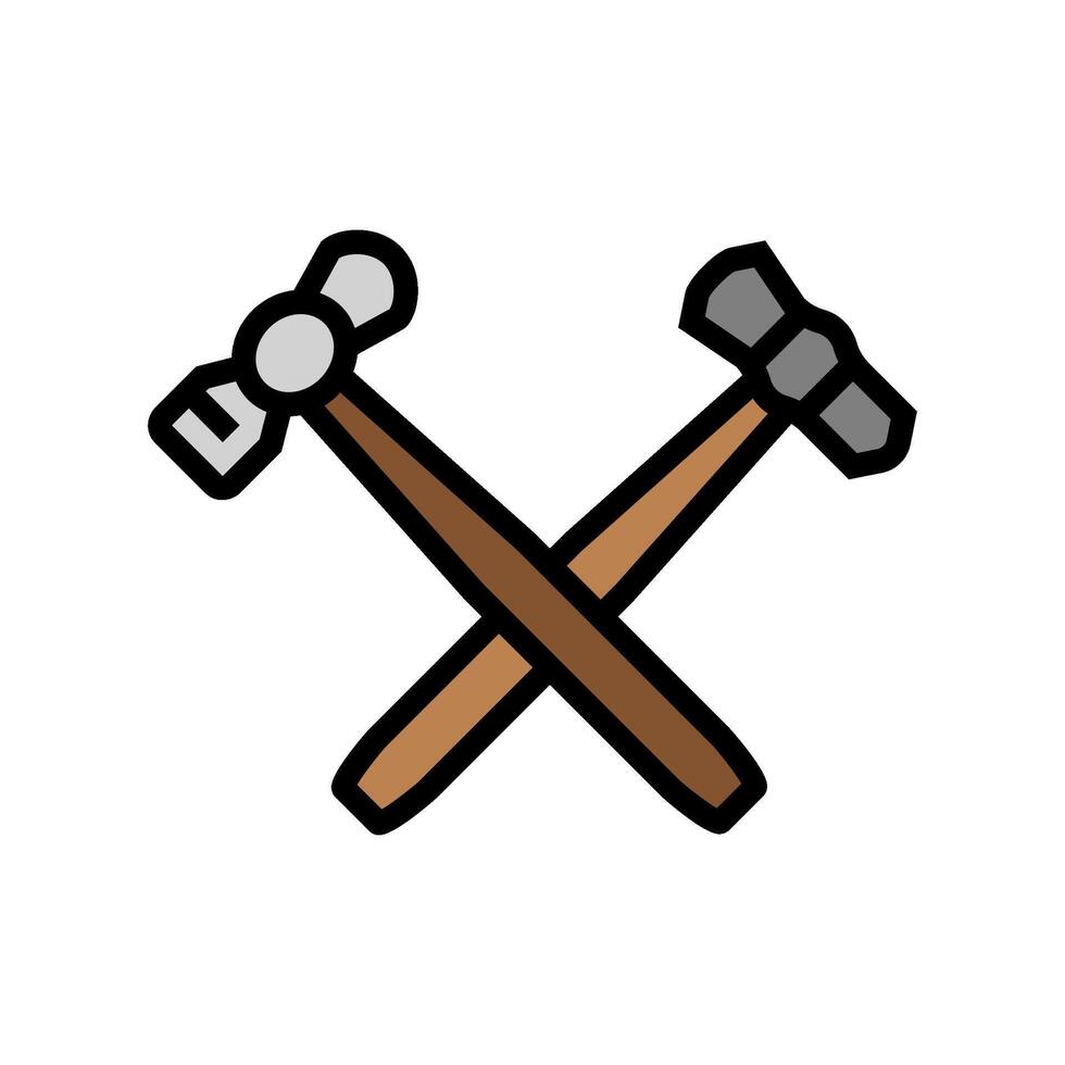 hammer blacksmith color icon illustration vector