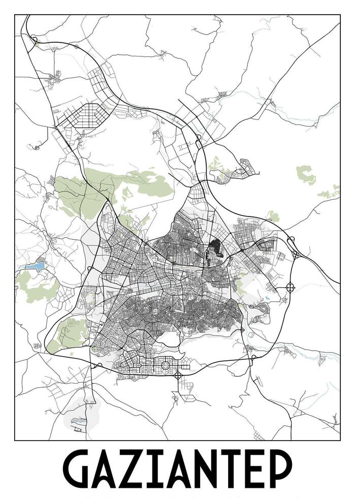 Poster map art of Gaziantep Turkey vector