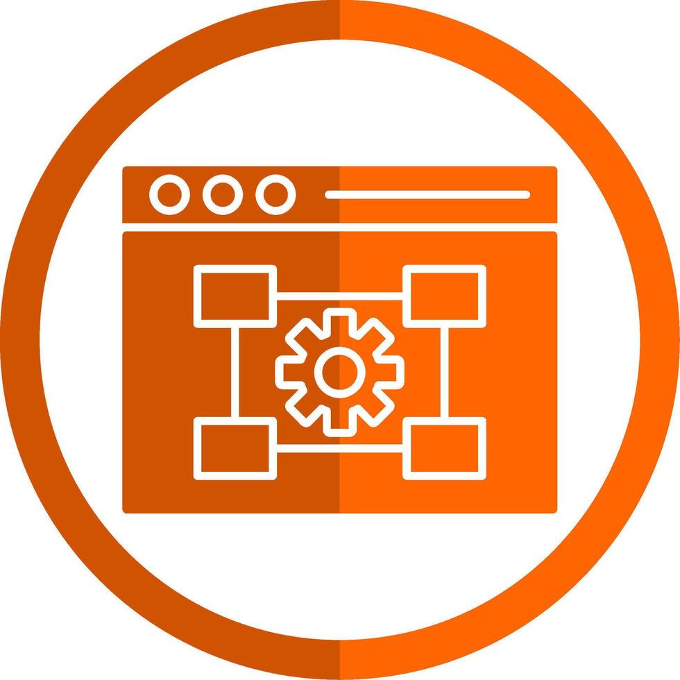 Settings Glyph Orange Circle Icon vector