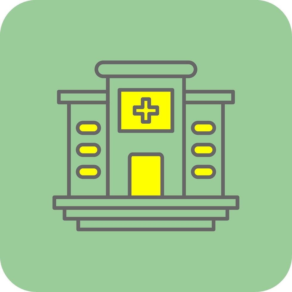 Hospital Filled Yellow Icon vector