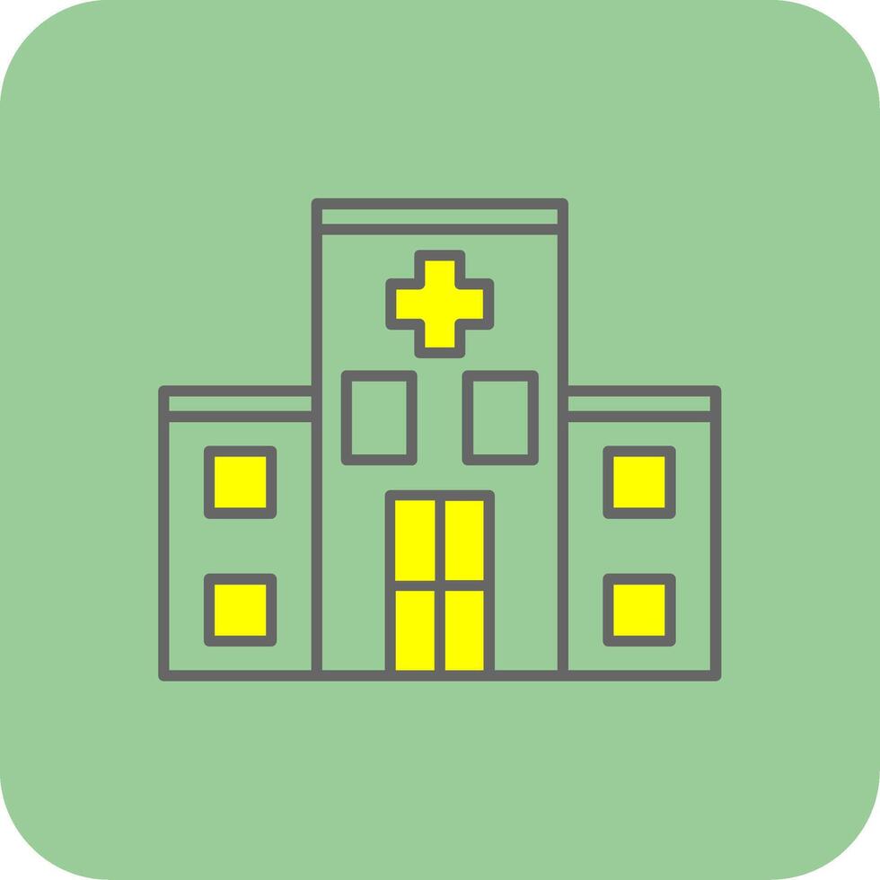 Hospital Filled Yellow Icon vector