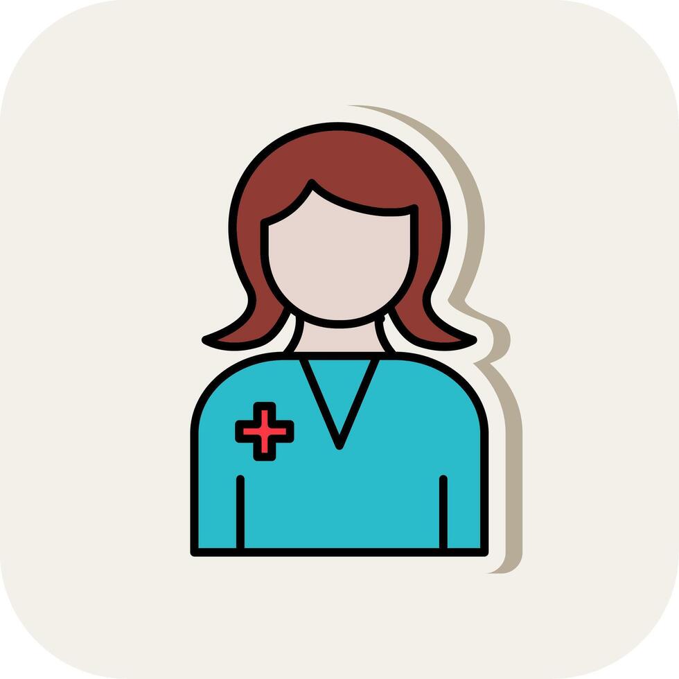 Doctor Line Filled White Shadow Icon vector