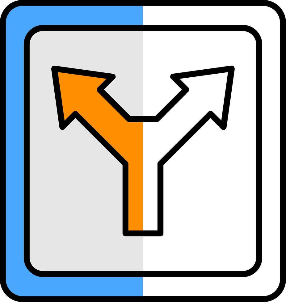 Diverge Filled Half Cut Icon vector