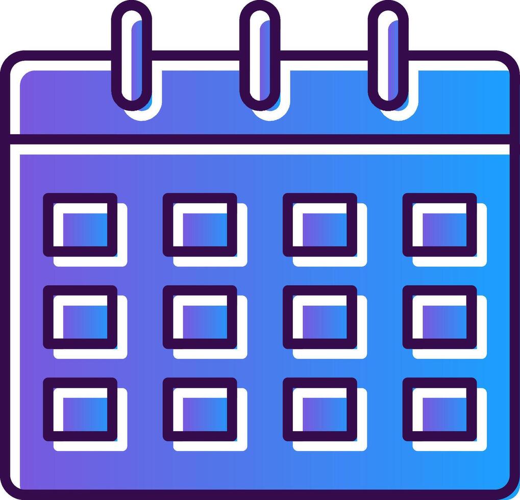 Calendar Gradient Filled Icon vector