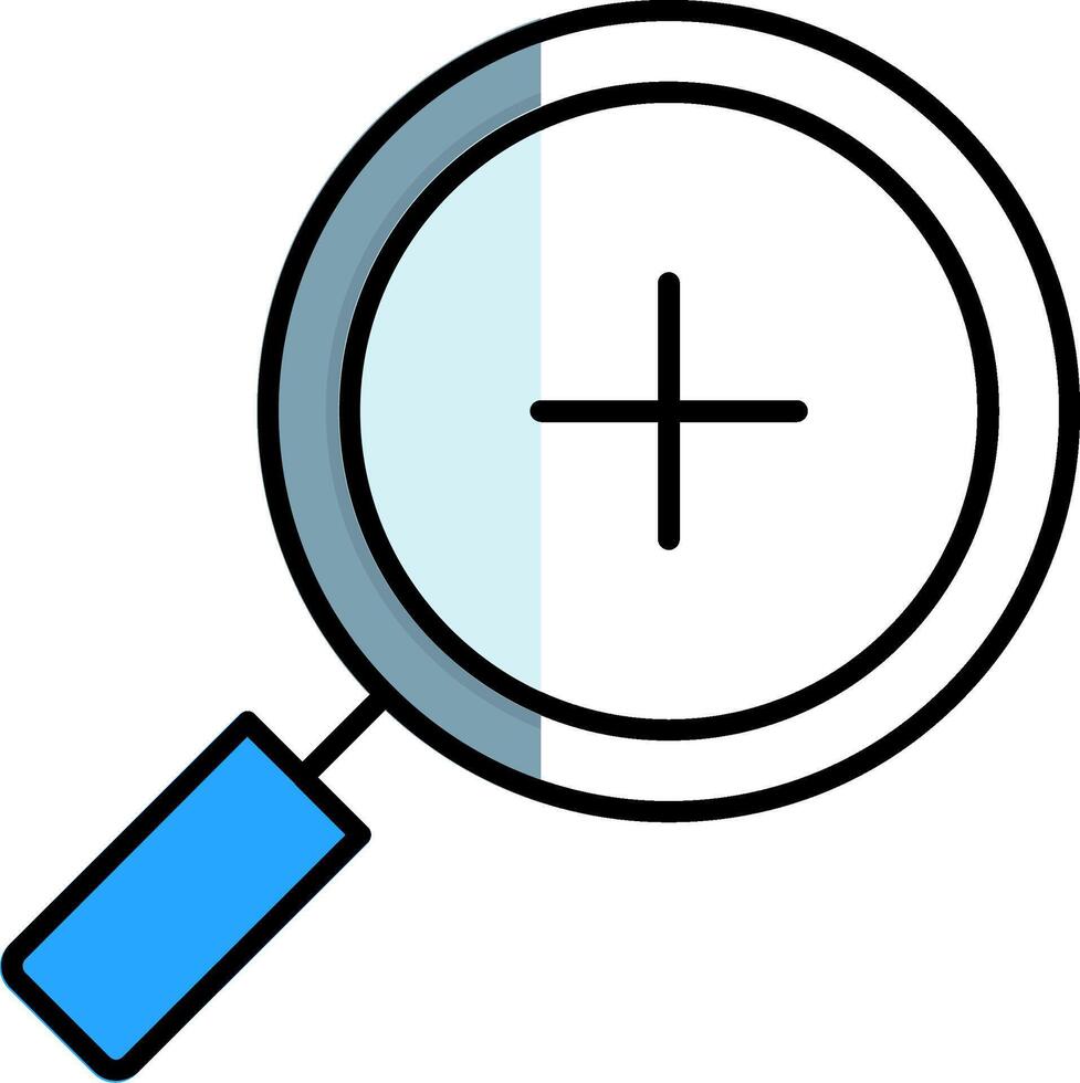 Zoom In Filled Half Cut Icon vector