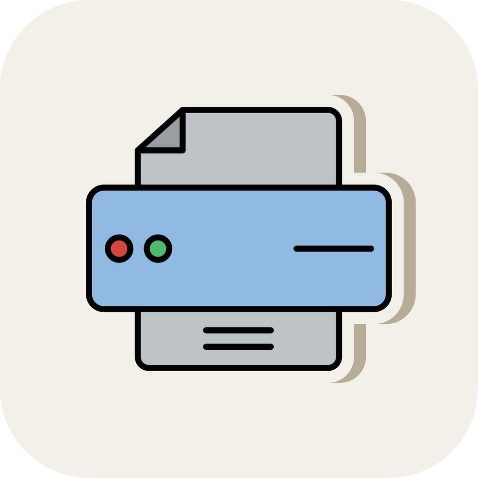 Printer Line Filled White Shadow Icon vector