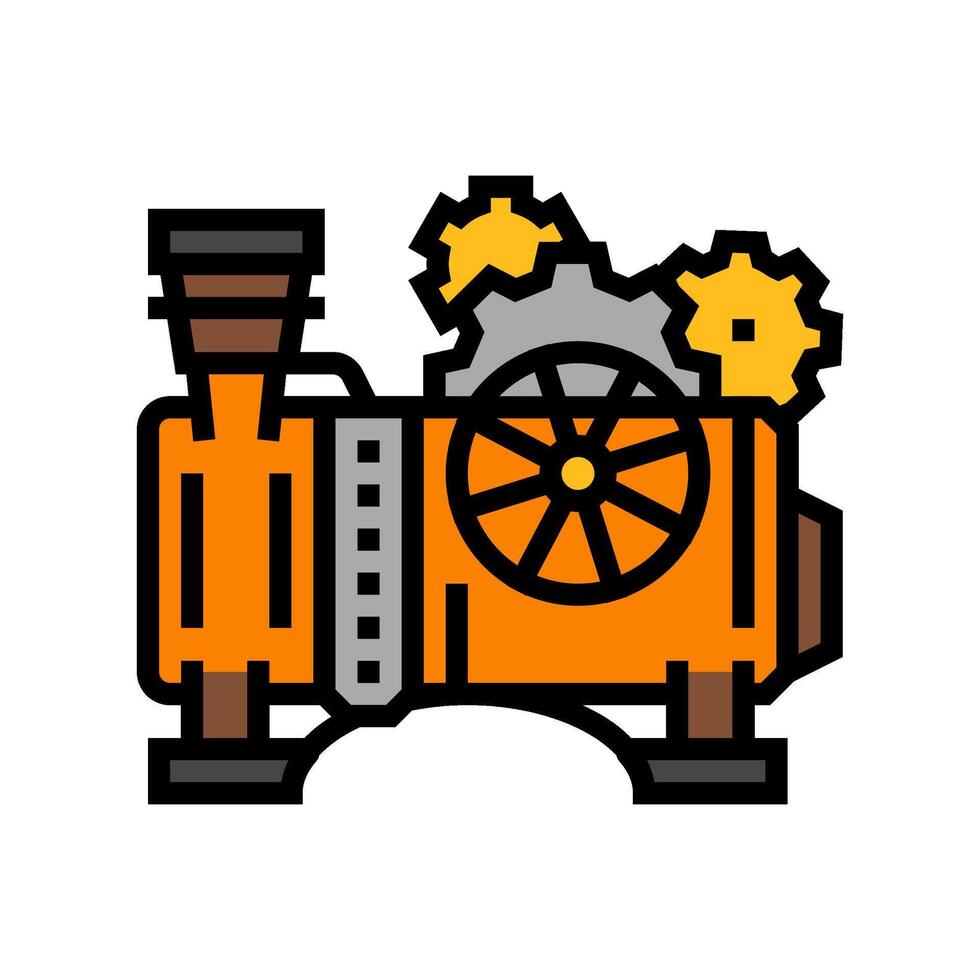 steam engine steampunk vintage color icon illustration vector