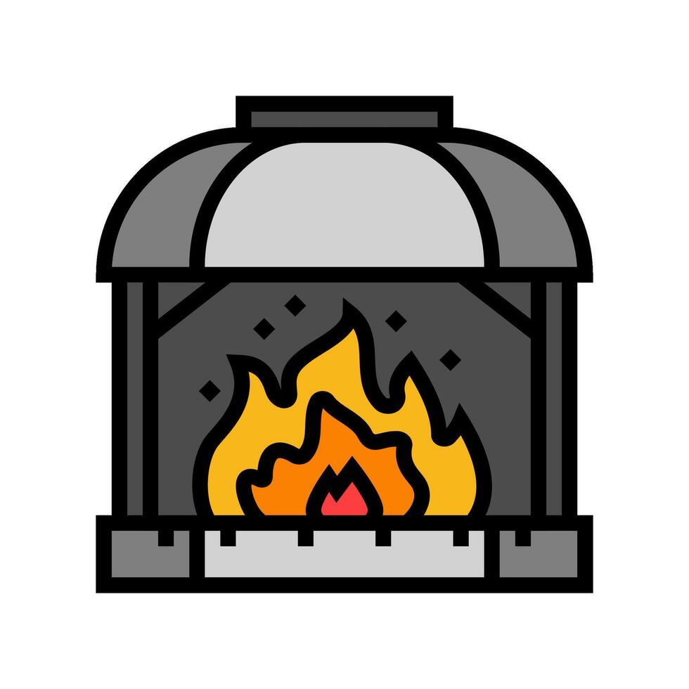 fuego herrero color icono ilustración vector