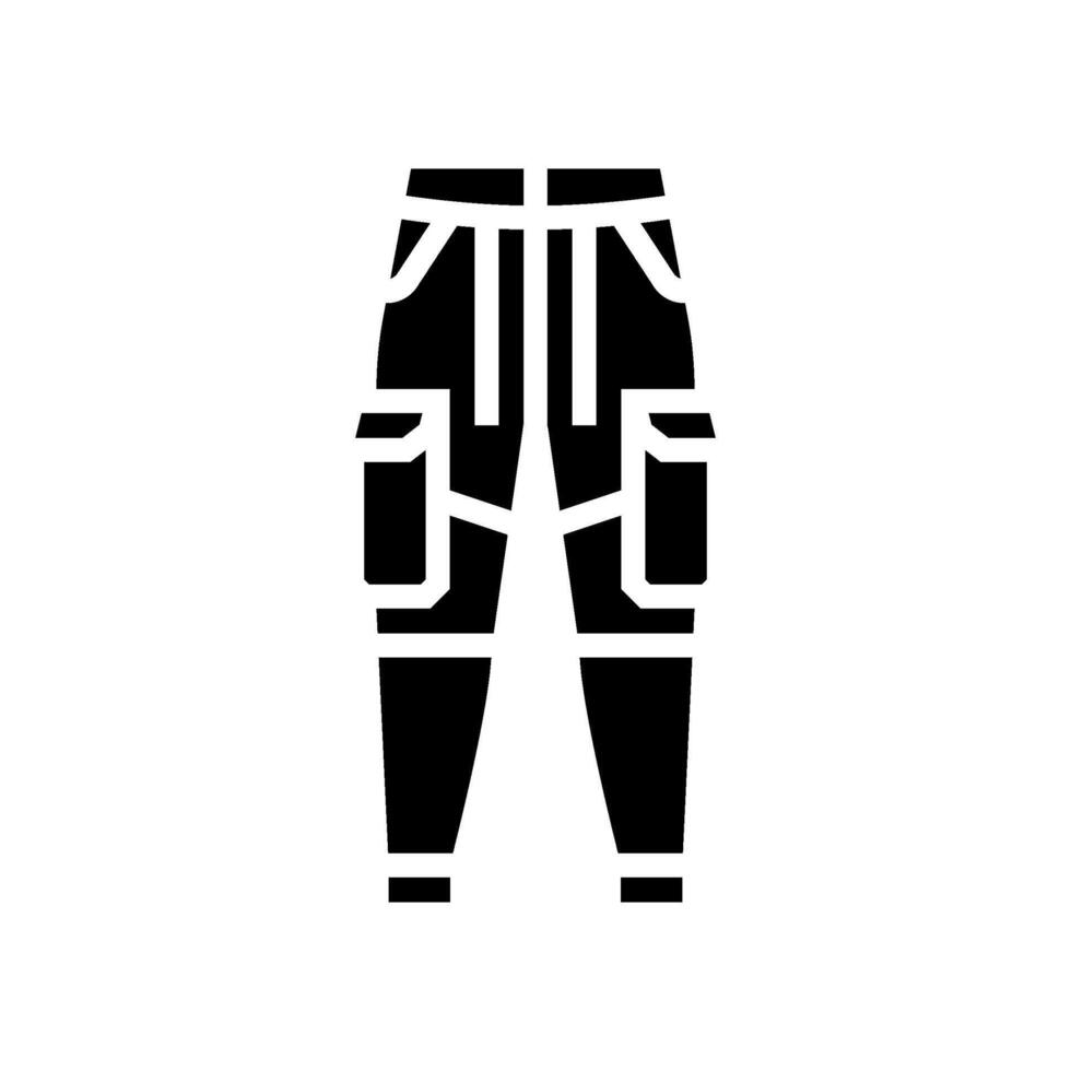 cargo pants streetwear cloth fashion glyph icon illustration vector