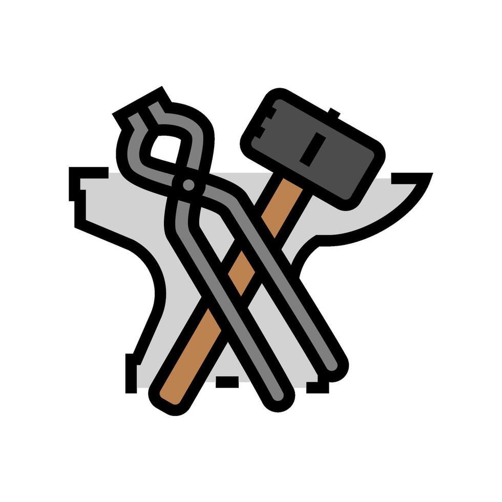 hand forged blacksmith color icon illustration vector