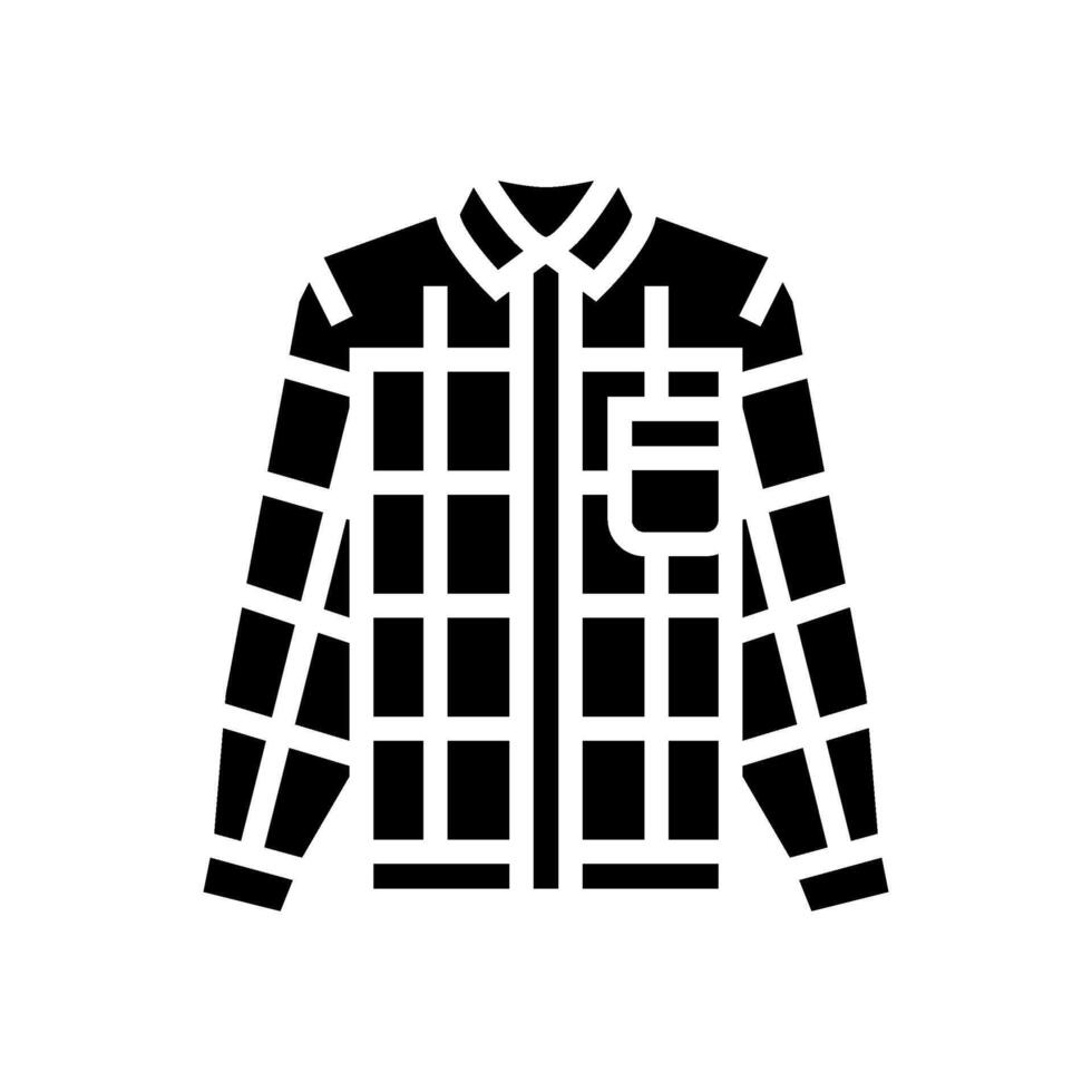 flannel shirt vintage fashion glyph icon illustration vector