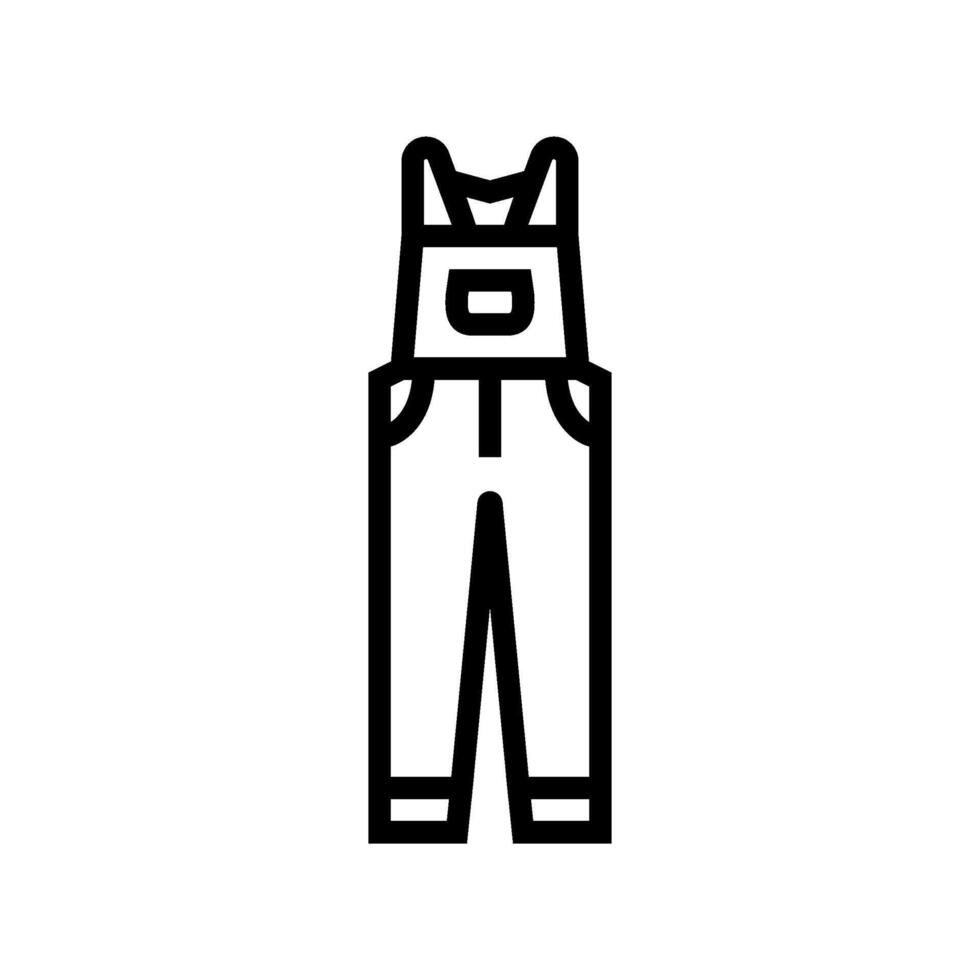 overalls vintage fashion line icon illustration vector