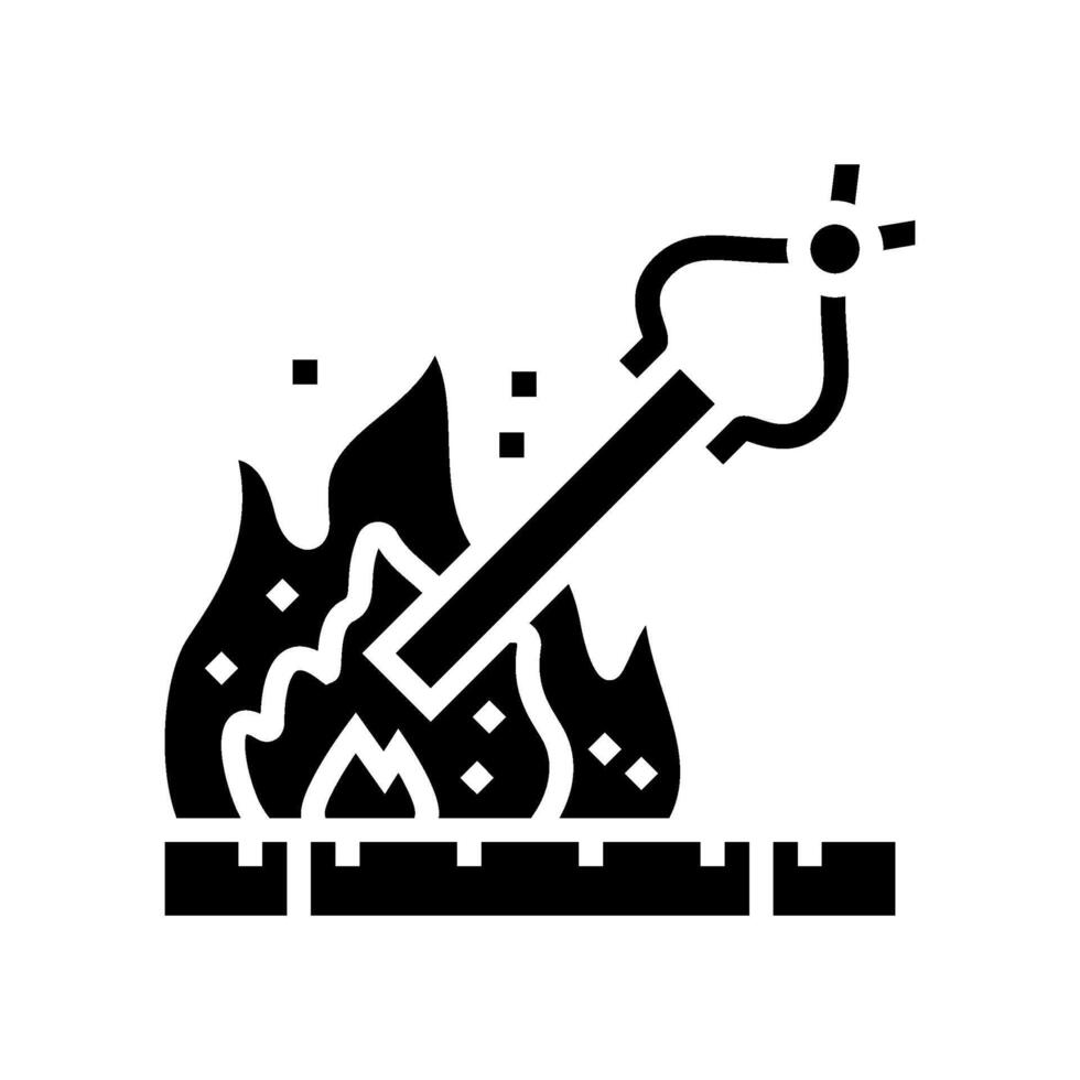 heat treatment blacksmith glyph icon illustration vector