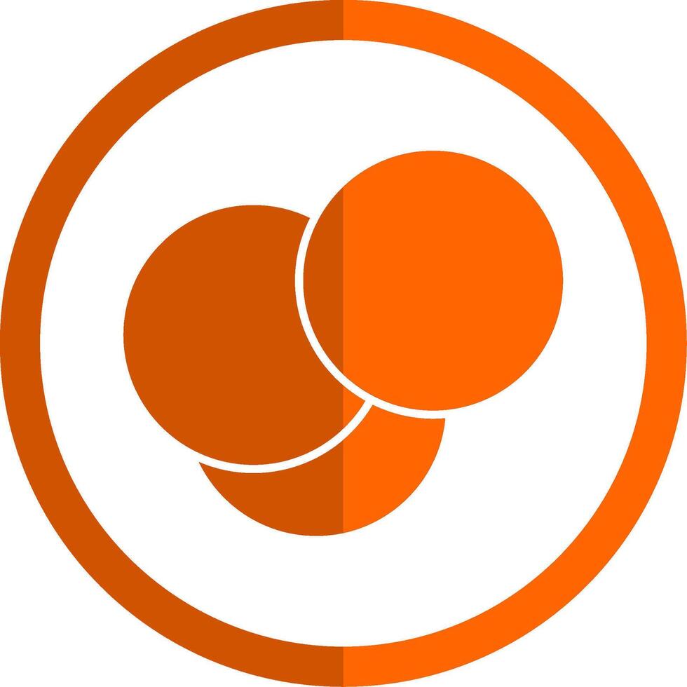 Intersection Glyph Orange Circle Icon vector