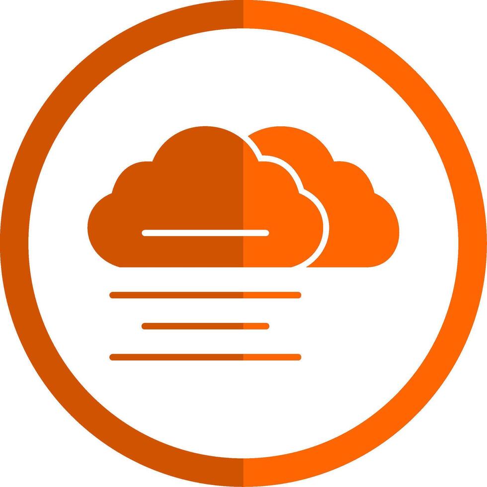 Mist Glyph Orange Circle Icon vector