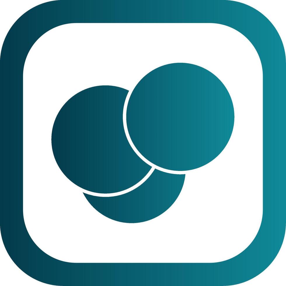 Intersection Glyph Gradient Round Corner Icon vector